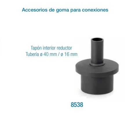 Tapón Interior Reductor Ø40 mm a Ø16 mm | Accesorio de Goma para Conexiones de Ordeño