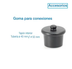 Tapón interior tuberia D 40 mm / D 50 mm. Accesorio de goma conexiones para sistema de ordeño
