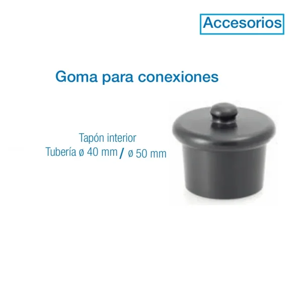 Tapón interior tuberia D 40 mm / D 50 mm. Accesorio de goma conexiones para sistema de ordeño