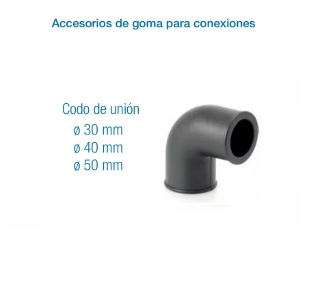 Codo de caucho para tuberia de sala de ordeño en 30mm, 40 mm, 50 mm
