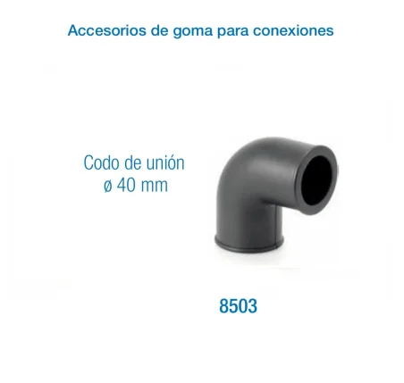 Codo de caucho para tuberia de sala de ordeño en 30mm, 40 mm, 50 mm