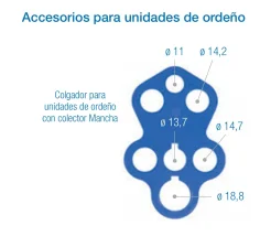 Colgador para Unidades de Ordeño de Ovejas y Cabras con colector Mancha | Accesorio de Ordeño