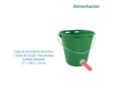 Cubo de alimentación 8 litros con 1 tetina para terneros calidad Standard