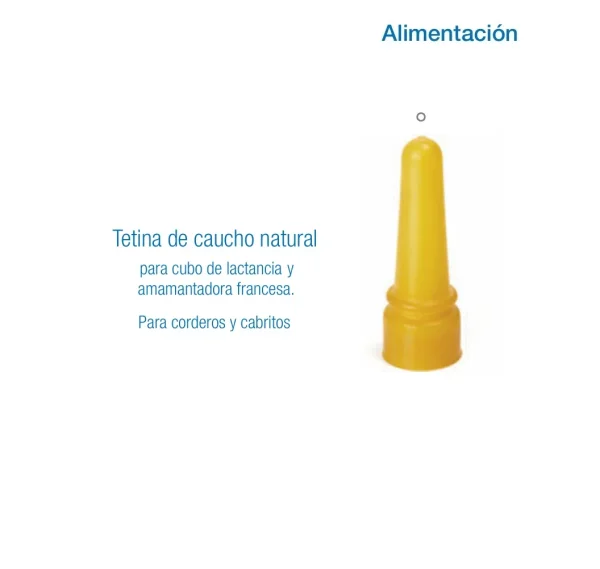 Tetina de caucho natural adaptada a JR para corderos y cabritos 2ª y 3ª edad