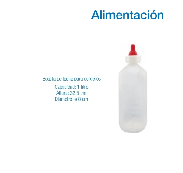 Botella de Leche para Corderos 1 Litro | Biberón de Alimentación