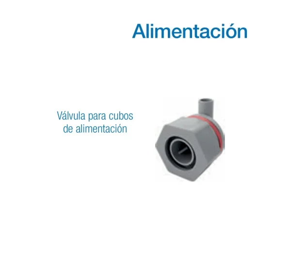 Válvula para cubos de alimentación de corderos y cabritos