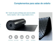 Suelo de goma antifatiga para sala de ordeño por m²