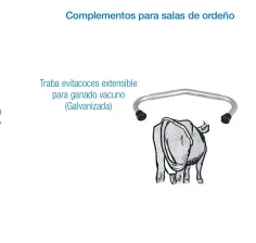 Traba evitacoces extensible galvanizada para ganado vacuno