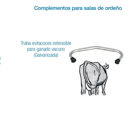 Traba evitacoces extensible galvanizada para ganado vacuno