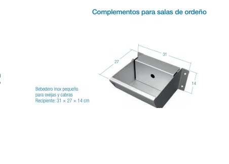 Bebedero inox pequeño para ovejas y cabras