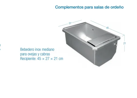 Bebedero inox mediano para ovejas y cabras