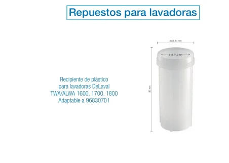 Recipiente de plástico para lavadoras DeLaval TWA/ALWA 1600-1800