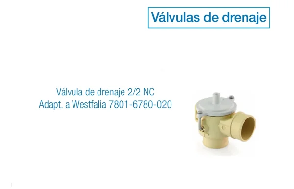 Válvula de drenaje 2/2 NC adaptable a Westfalia 7801-6780-020