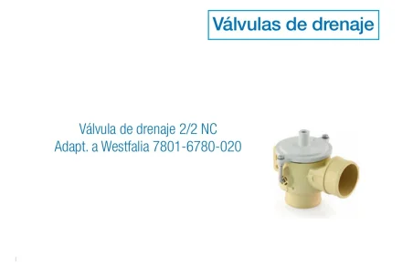 Válvula de drenaje 2/2 NC adaptable a Westfalia 7801-6780-020