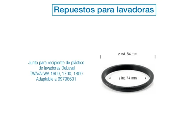 Junta para recipiente lavadoras DeLaval TWA/ALWA 1600-1800