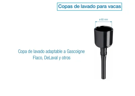 Copa de lavado para vaca Gascoigne Flaco y DeLaval