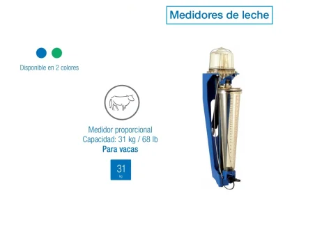 Medidor proporcional de leche 31 kg / 68 lb para vacas