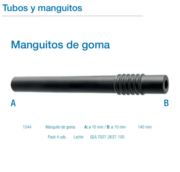 Manguito de Caucho Ø10 mm x 140 mm