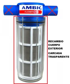 Recambio Cuerpo exterior de Filtro AMBIC flowfilter para sala de ordeño-leche