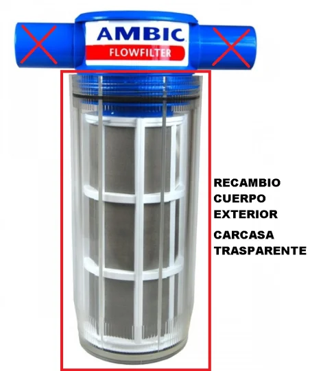 Recambio Cuerpo exterior de Filtro AMBIC flowfilter para sala de ordeño-leche