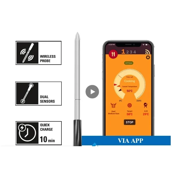 TERMOMETRO DIGITAL CON  BLUETOOTH PARA LECHE Y CARNE -0