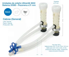 Punto de ordeño ULTRAMILK MAX sistema 20380 - Pezonera 21 mm (Cabras en general )
