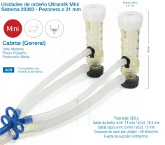 Punto de ordeño ULTRAMILK MINI sistema 20383 - Pezonera 21 mm (Cabras)