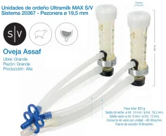 Punto de ordeño ULTRAMILK MAX S/V Sistema 20367 - Pezonera 19,5 mm  (Ovejas Assaf)